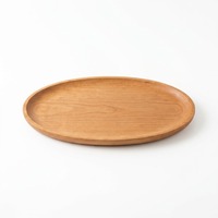 Aanpasbare, duurzame, milieuvriendelijke ovale dienblad van rubberhout voor noten, afternoon tea, fruit en kaas - modern design