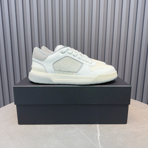 Men's White and Red Low Top Casual Sneakers with Leather Upper for Streetwear and Daily Wear - Product Image 5