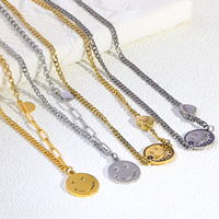 GOODLUCK Ensemble de colliers pendentifs religieux unisexe en acier inoxydable plaqué or 18 carats, avec motifs Corde, Cœur, Croix, Dauphin, Os, Flèche, Cadeau