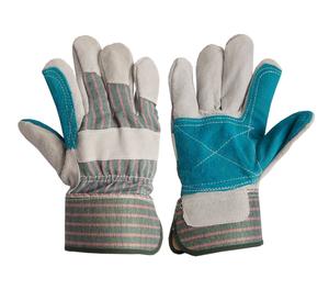 Guantes de soldadura antiabrasión de doble palma verde Guantes de cuero de vaca para trabajo Guantes DE TRABAJO - Product Image 1