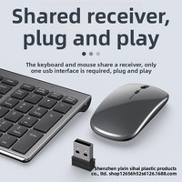 Yixin 109 - Juego de Teclado y Ratón Inalámbricos Recargables de Modo Dual para iMac, iPad, Tablets y Laptops - Diseño Ergonómico - En Stock