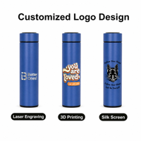 Botol Air Pintar LED Temperatur Termal 500ml Terisolasi Portabel Mug Kopi Perjalanan Custom dengan Logo Tumbler Putih untuk Gym