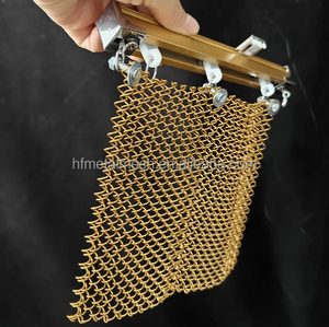 Cloisons décoratives flexibles en maille de chaîne d'aluminium, tissage uni, taille personnalisable, découpe et pliage - Product Image 1