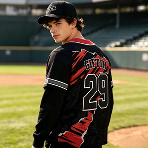 Venta al por mayor ODM: Camiseta de béisbol de poliéster de 220 g con sublimación completa, logotipo y número personalizados para uniformes de equipos de club, personalización a granel para el día del partido. - Product Image 5