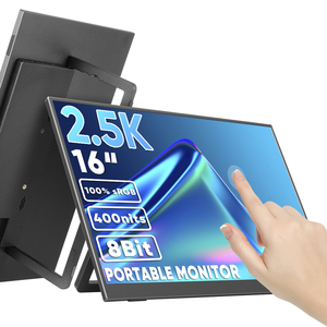 Monitor LCD portabel 16 inci, Label pribadi 2.5K 2560x1600 IPS WQXGA 16:10 HDR layar lipat Monitor Laptop ganda - Product Image 1