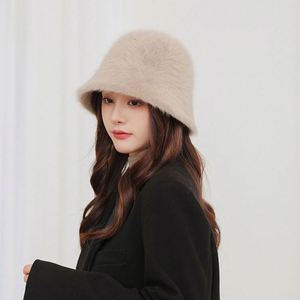 Women Autumn Warm Winter Fashion Artificial Rabbit <b>Fur</b> <b>Bucket</b> Thicken Fisherman Plush Basin <b>Hat</b> - Product Image 2