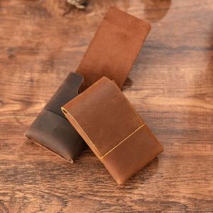 New Handmade Cowhide Card Holder <b>Creative</b> Fashionable Coin Purse European-style Modern Crazy-horse Leather Card Welcome <b>Gifts</b> - Product Image 4