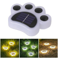 Nouveau Design Creative Cat Paw Foot Print Lights extérieur escalier voie cour étanche ip67 led lampe de jardin à énergie solaire