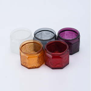 Vintage 520ml 330ml 250ml 120ml Aromaterapia Candelabros Anís Frascos de vidrio de colores en relieve - Product Image 3