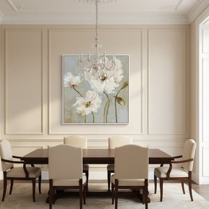 Arte <span class=keywords><strong>de</strong></span> Pared en Lienzo con Estampado Floral en Tono Neutro, Pinturas Botánicas Elegantes para Decoración Minimalista del Hogar - Product Image 5