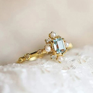 Anillo Vintage con Perlas de Imitación para Mujer, Elegante Estilo Corte, Joyería de Moda para el Dedo - Product Image 5