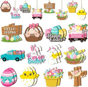 DAMAI Eco-Friendly Happy <b>Easter</b> Decoration Dwarf Rabbit Chick Cutout Hand Painted Wooden Ornament <b>Easter</b> Gifts - Product Image 2