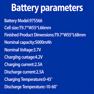 แบตเตอรี่ลิเธียมไอออนโพลิเมอร์บลูเซ็นเนอรี่ 5000mAh 3.7V สำหรับอุปกรณ์อิเล็กทรอนิกส์สำหรับผู้บริโภค - Product Image 5