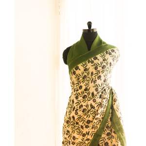 Sari de Lino y Seda Estampado de la Mejor Calidad para Uso Diario y Fiestas, Fabricado en India por UDDUP, Cantidad al por Mayor, Unisex, Estilo Pakistaní - Product Image 3