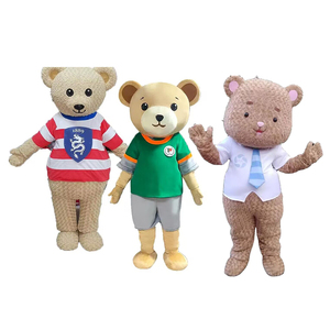 귀여운 자이언트 테디 베어 마스코트 의상 남성용 사용자 정의 성인 테디 베어 마스코트 의상 옐로우 컬러 - Product Image 1