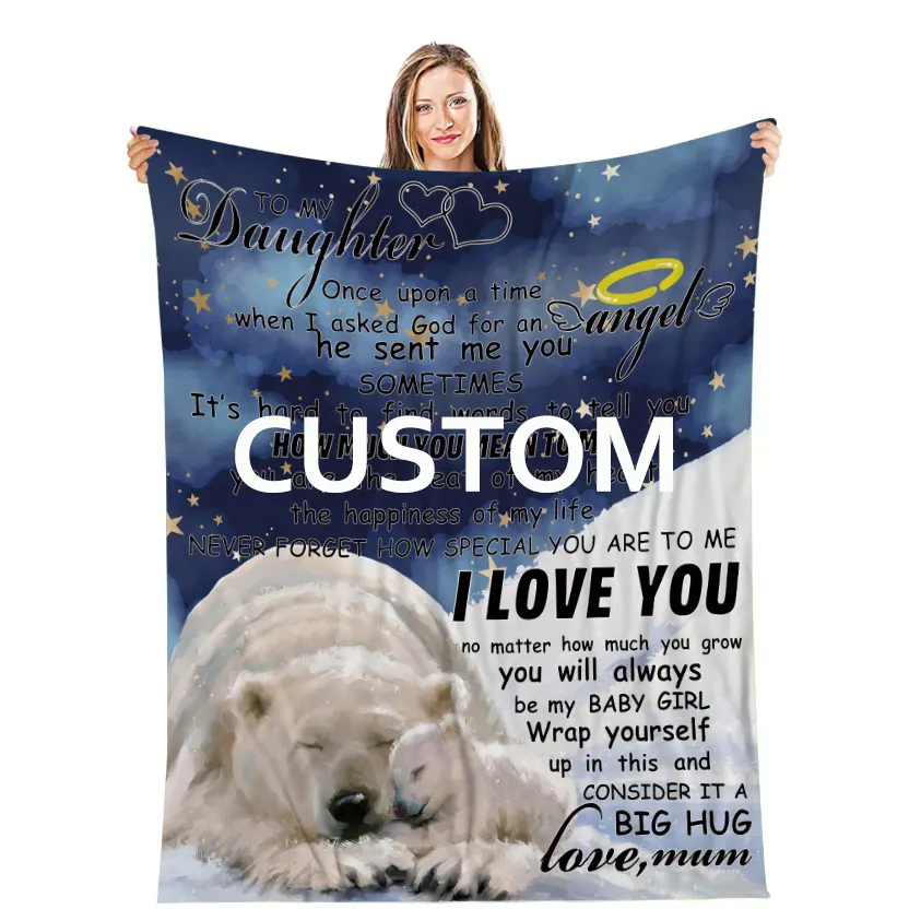 OEM Luxury 100% Polyester Accept Custom Full Size Queen White Sublimation Baby Blanket 50X60 Flannel Fleece Blanket