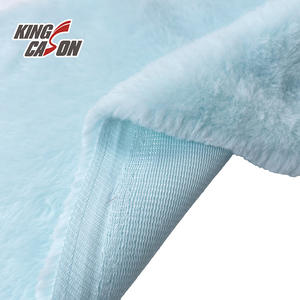 Vải lông giả thỏ Kingcason 100% polyester, mềm mại, siêu êm, xù xì, màu xanh hồng, dày dặn, ấm áp, dùng cho đồ ngủ, đồ mặc nhà - Product Image 4