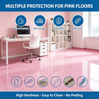 Revêtement en résine époxy auto-nivelante, résistant à l'usure, imperméable, antidérapant, peinture époxy rose pour sols intérieurs, chambre à coucher, salon