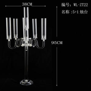 Groothandel Kandelaar Van Acryl Kandelaar Met Heldere Kaarsstandaard 5 + 1 Armen Bruiloft Middelpunt Bruiloft Decoraties - Product Image 3