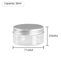 Pot transparent vide, de qualité alimentaire, avec couvercle en aluminium, pot en plastique, de 60ml, 80ml, 100ml, 120ml, 140ml, 150, livraison gratuite