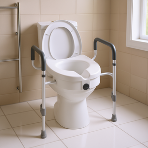 Rehausseur de siège de toilette réglable, hauteur de levage de 5 pouces, capacité de 350 lb, avec poignées, équipement de sécurité pour la salle de bain - Product Image 2