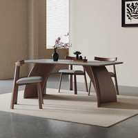 Table à manger en pierre moderne et minimaliste personnalisable, 6 places, pour la maison et les bars, montage facile, petits espaces