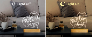 Luz de noche <span class=keywords><strong>3D</strong></span> con forma de pez de Jesús, lámpara de mesa de Color cálido óptico de ilusión de madera LED, conmemoración cristiana religiosa de Navidad - Product Image 5