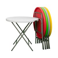 Ensemble table et chaises de banquet rondes en plastique léger et moderne, de qualité supérieure, pour restaurant et hôtel - Vente chaude