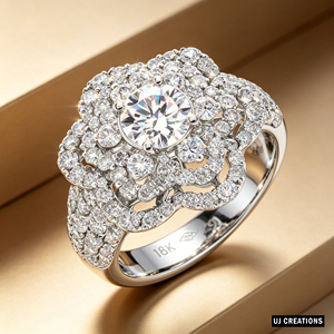Custom <b>Silver</b>/10K/14K/18K <b>Solid</b> Gold 1 Carat VVS-VS Quality Round Lab Grown Brilliant Cut Diamond engagement Ring - Product Image 6