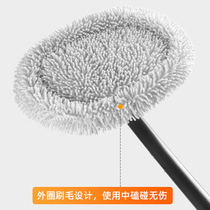 Telescopic Car Wash <b>Mop</b> With Curved <b>Handle</b> Large Size Alloy Material Car Washer Brush - Product Image 4