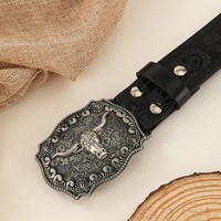 Ceinture en alliage pour homme, style vintage robuste, boucle à plaque, durable, attrayante, haut de gamme, style américain, pour vêtements d'extérieur