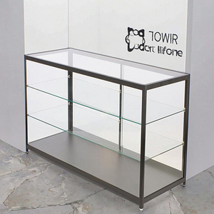 Modern Luxury MDF &amp; Tempered Glass LED-Lit Eco-Friendly <strong>Corner</strong> <strong>Display</strong> <strong>Cabinet</strong> for Jewelry Retail Store Fixtures - Product Image 5