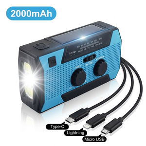 <span class=keywords><strong>Radio</strong></span> meteorológica portátil de 2000 mAh con altavoz de alta fidelidad para el centro de notificaciones de emergencia comunitarias - Product Image 1
