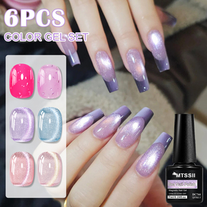 ชุดเจลทาเล็บแม่เหล็ก <span class=keywords><strong>MTSSII</strong></span> 6 สี 7 มล. สำหรับมืออาชีพ เจลทาเล็บแบบลูกแก้วแมวตาใส ชุดอุปกรณ์ทำเล็บเจลใส - Product Image 1
