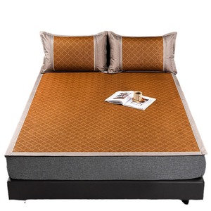 Meimian Kangduo - Colchoneta de Ratán Plegable de 180x200cm, Colchoneta Refrescante de Verano, Transpirable, con Patrón Geométrico Abstracto de Glicinia Jacquard - Product Image 1