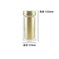 Flacon en plastique avec bouchon à vis en acrylique de 100 ml, couleur or, argent, rouge, bleu, avec couvercle pour 60 pilules