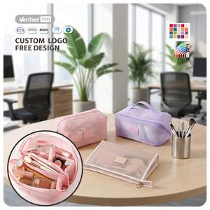 Estuche de Maquillaje y Joyería de Poliéster de Lujo, Grande y Moderno, con Cajones Multicapa y Cierre de Cremallera - Product Image 1