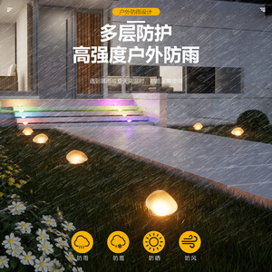 Lámpara Solar de Jardín Xinyao, Resistente al Agua, para Exteriores, Patio, Césped, Paisaje, Estilo Piedra - Product Image 2