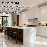Ensemble de meubles de cuisine complet sur mesure, style classique américain, collection claire, conception et production d'armoires de rangement