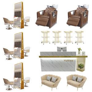 Ensemble de meubles de salon de luxe de haute qualité Coiffeur Coiffeur Or Chaise de barbier Ensemble de chaises de salon Chaise de barbier - Product Image 4