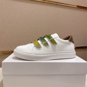 Zapatillas Blancas Casuales de Cuero Genuino para <span class=keywords><strong>Hombre</strong></span>, Marca Europea de Moda, Primavera-Otoño 2024, Cierre de <span class=keywords><strong>Velcro</strong></span>, Estilo Moderno - Product Image 4
