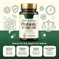 Luvvita ODM/OEM Soutien Digestif Gastro-intestinal 100 Milliards de Capsules Probiotiques Soins de Santé Naturels pour Adultes 60 Comprimés
