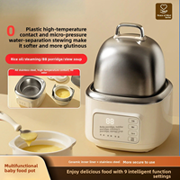 Cuiseur Vapeur Électrique 700ML avec Pot Intérieur en Céramique, 9 Fonctions, 400W, Double Bain-Marie, Programmation 12H pour Usage Domestique et Aliments pour Bébé