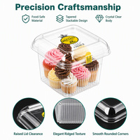 Gobelet carré jetable transparent en PET de 8 oz pour mousse, boîte à dessert Tiramisu, modèle Z730, emballage en gros pour gâteaux, pains et cupcakes