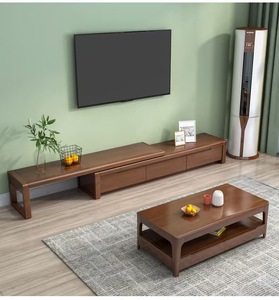 Ensemble meuble TV et table basse en <span class=keywords><strong>bois</strong></span> massif, style nordique moderne, <span class=keywords><strong>pour</strong></span> salon - Product Image 5