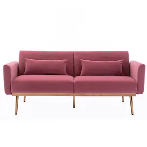 Großhandel sofa mit bett innen-Moderne rosa Samt kleine Loves eats Wohnzimmer Love Seat Sofas Divastri
