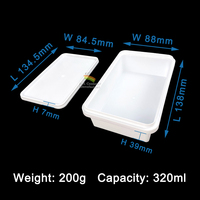 Seau en plastique rectangulaire de 200 g (7 oz) avec couvercle anti-effraction, qualité alimentaire, IML, pots à beurre givrés, contenants en plastique