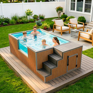 12FT Smart Fiberglass Swimming Pool <b>Large</b> Rooftop Outdoor Ready Use Low Maintenance Modern Design Sale Swimming Pool - Product Image 2