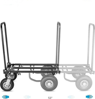 Carretilla de Plataforma Industrial de Acero Hanak de Alta Resistencia con 4 Ruedas, Capacidad de 100 kg, 81 cm x 60 cm x 112 cm, Carro Plegable Resistente para Almacenamiento de Herramientas