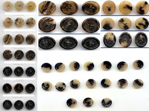 Boutons en corne de couleur naturelle, de forme rectangulaire, pour les créateurs de bijoux, les magasins de perles, boutons finis, tailles assorties, accessoires vestimentaires, tissu - Product Image 5